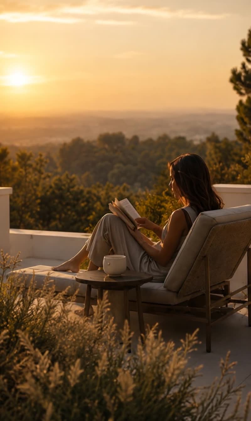Terrace at sunset